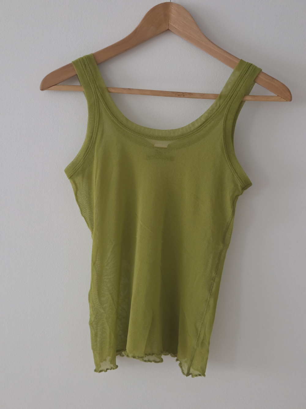 Jean Paul Gaultier Soleil Collection Olive Green Sheer Tank Top